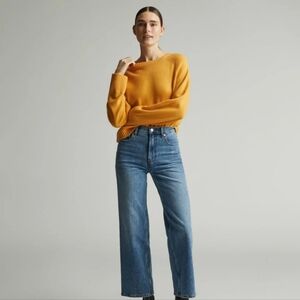Everlane Way-High Sailor Wide-Leg Crop Jeans - Blue Wash